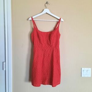 Red Cotton Eyelet Sundress Old Navy Sleeveless Mini Dress Minimalist